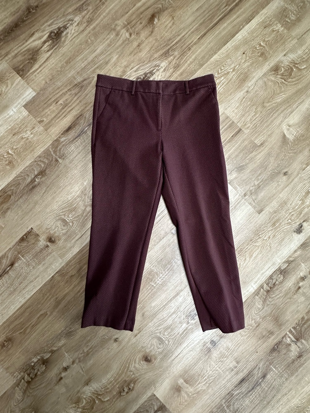 LOFT Burgundy Cropped Stretch Ankle Pants